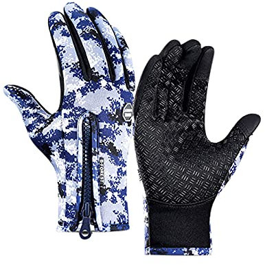 DRALOFAO Warm Gloves Jungen Dünne Reithandschuhe wasserdichte Leder Fahradhandhandschuhe Wasserabweisende Heizung Habdschuhe Wärmer Softshell Handschuhe Herren Touch Flauschige Thermohandschuhe,