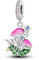 NARMO Charms für Armband 925 Sterling Silber Eltern Kind Flamingo Dangle Anhänger Charm