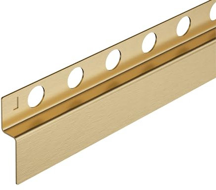Balneo Duschleiste Edelstahl Zuschneidbar - Gefälleprofil Keil-Profil Duschleiste Edelstahl - Zuschneidbar für die Duschkabine - Leicht zu reinigen - Sicher - Links - 1,2x120x3 cm - Gold