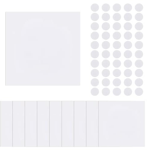 SUPERFINDINGS 10Pcs PP Plastic Wall Hole Cover Sheets with 100Pcs Plastic Stickers 15.2cm/5.98 PVC Material Dustproof Cover Plate Square Frosted Blank Plate for Wall Plasterboard Hole Covering