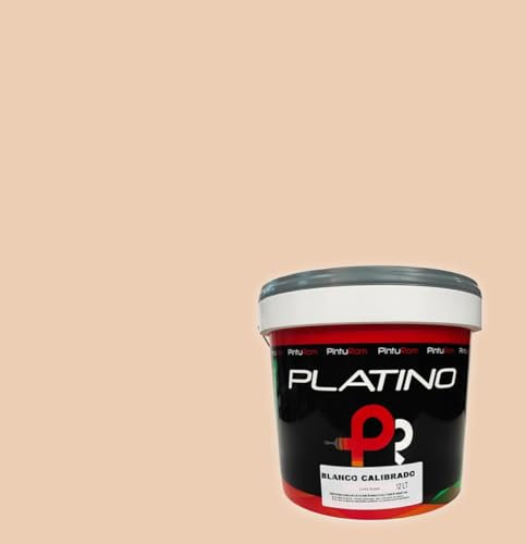 Pintura de interior colores Platino Color, Alto rendimiento 8-12 m²/l., excelente cubrición y lavabilidad, protección antimoho. (SALMÓN, 4 Litros)