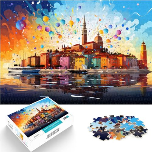 Puzzle für Erwachsene, 1000 Teile, Farbe: Rovinj, für Kinder ab 12 Jahren, Holzpuzzle, Geschenk für Erwachsene und Kinder, Größe: 50 x 75 cm