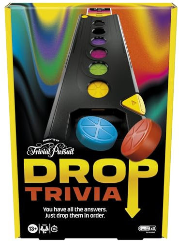 Hasbro Gaming Drop Trivia Elektronisches Brettspiel, Neuinterpretierter Klassiker für 2 Spieler oder mehr, Partyspiele für 13+ Jahre alte Jungen und Mädchen, Spaß und Geburtstagsspielzeug