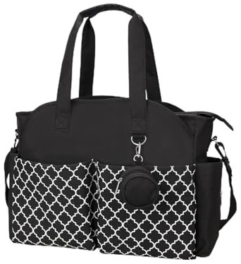 jojobasec Wickeltasche mit großem Fassungsvermögen, für Mütter, Stilltasche, tragbare Wickeltasche, Reiserucksack, Schwarz