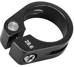 Motoforti 28.6mm Aluminium Alloy Bicycle Seat Post Clamp Seat Post Clip Black Long-lasting