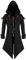 MVFEUIJ Steampunk, giacca da uomo con cappuccio, gotico frack, cappotto da uomo medievale, palazzo vittoriano, vintage, per Halloween, carnevale, feste, cosplay, abbigliamento (nero, XL)