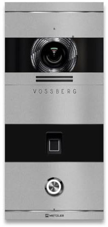 Metzler VDM10 2.0 Video Sprechanlage mit Türöffner (Stromversorgung) & Fingerprint - Anschluss LAN POE - Türsprechanlage mit HD-Kamera - 1 Familienhaus Sprechanlage - in RAL9007 Graualuminium | Niko