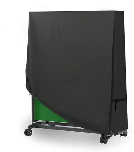 Softclub Table Tennis Table Cover, Waterproof 420D Oxford Fabric,Windproof Dustproof Ping Pong Table Cover for Outdoor and Indoor 165*85*165cm, Black