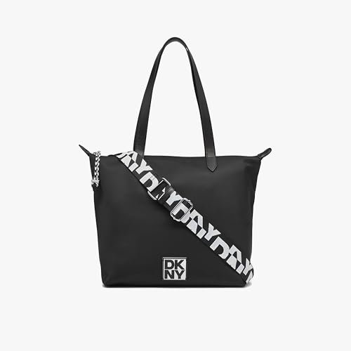 DKNY Brooklyn Damen-Tragetasche, schwarz/silber, Einheitsgröße