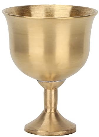 Grcfumo Messing-Weinkelch, exquisiter goldener Kelchbecher, elegante Weingläser, heiliger Becher für Party, Hochzeitstag und Bankett