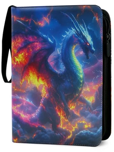 Sammelalbum für Pokemon Karten hält 400 Karten-50 Seiten,PU Tragbar Tragbarer wasserdichter Kartenhalter Card Collection Sammelheft, Geschenk für Kinder