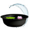 Spetebo Mini Gartenteich rund schwarz - 52 cm - Garten Deko Metall Blumenschale groß - Zierteich Miniteich Balkonteich Teichwanne Pflanzschale Blumenkübel Wasserwanne Teich Becken