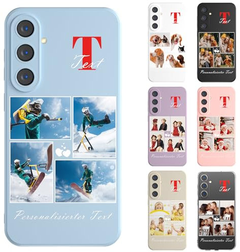 LSXYHQLD Personalisierte Handyhülle Mit Foto Text für Samsung Galaxy A14 4G/5G, Handyhülle Selbst Gestalten mit Eigenem Bild Text, TPU Personalisiert Case Hülle mit Bild