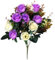 Licsaliwe Pots de Flores de tumbas Artificiales, Adornos de Cementerio de Seda Rosa Morada en Maceta, Ramo Floral Falso funerario conmemorativo con Soportes para tumbas