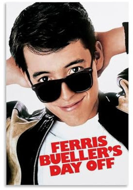 Ferris Bueller's Day Off Poster, Dekoration, lebendiges, hochwertiges Wandposter, Retro-Raumdekoration, klassische Kunstposter, geeignet für Jugendliche, Wohnzimmer, Schlafzimmer, ungerahmt, 20 x 30