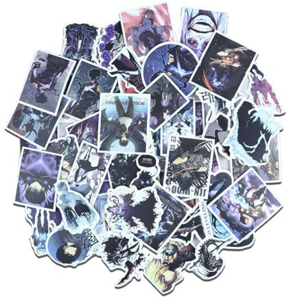 GNHG 50 Stück Solo Leveling Aufkleber,Solo Leveling Merch,Cartoon Niedliche Anime Aufkleber,Wasserdicht Vinyl Material,für Wasserflaschen Skateboard Scrapbook Koffer,für Jugendliche Kinder Stil A