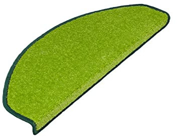 etm Original Stufenmatten Treppen-Teppich 15er Spar Set 20 Farben und 20 Modelle zur Auswahl (Grün, Halbrund 65 x 23,5 cm) Dynasty