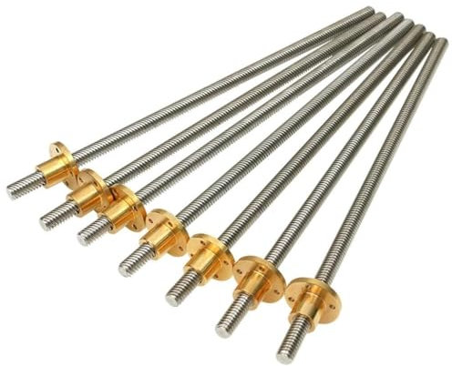 1 Pezzo Vite Senza Fine In Acciaio Inox T10 Per Stampante 3D CNC, Lunghezza 100-1000mm Passo 2/4/8/10/12/14MM Vite Trapano Trapezoidale E Dado(500mm,Pitch 2mm Lead 12mm)