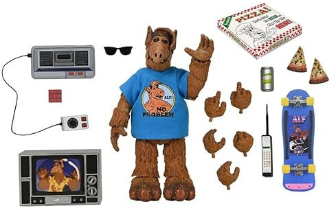 NECA - ALF 7″ Scale Actionfigur – Ultimate ALF – Totally 80’s Kultfigur mit Zubehör – Hochwertige Retro-Sammler-Edition – ca. 17 cm – Offizielles Lizenzprodukt – Für Fans, Sammler & Film-Liebhaber