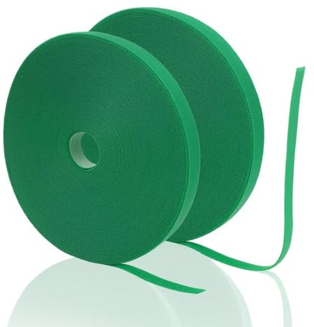 2 PCS 15m Pflanzenbinder Klett, 10 mm Breite, Wiederverwendbarer Pflanzenbinder mit Klettverschluss, Zuschneidbares Pflanzenband für Garten, Pflanzenstütze, Pflanzenclips, Kletterpflanzen & Mehr