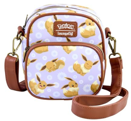 Loungefly Pokemon Eevee All Over Print Passport Crossbody Bag Purple