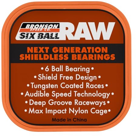 Bronson Raw 6-Ball Skateboard Bearings
