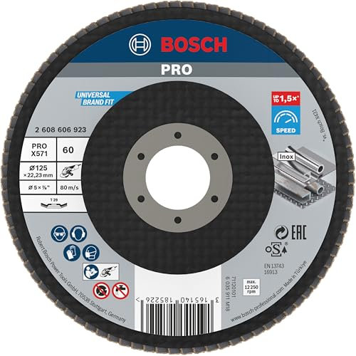Bosch 2608606923 - Disco lamellare, grana 60, ø disco 125 mm, ø foro 22,23 mm