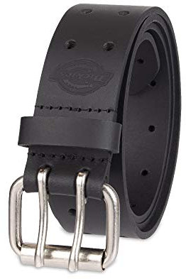 Dickies Herren Double Prong Fully Adjustable Leather Belt Gürtel, schwarz, Taille : 38