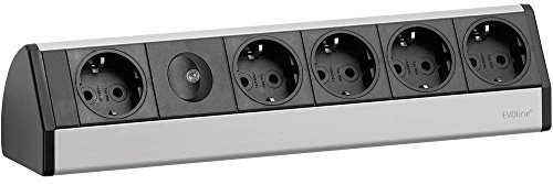 EVOline 93000013 Steckdosenleiste ohne Schalter Schwarz, Silber Schutzkontakt 1St.
