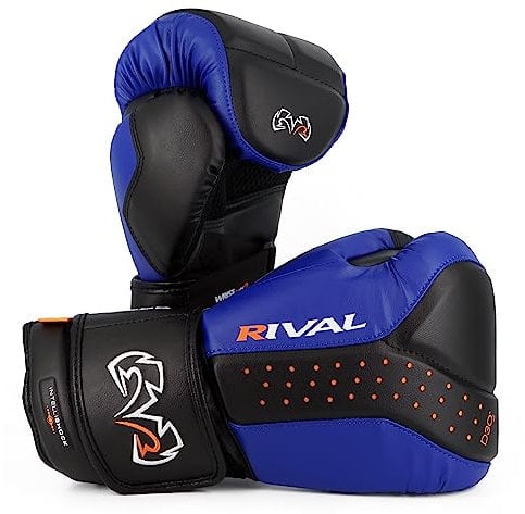 RIVAL Boxing RB10 Boxhandschuhe, schwarz/blau, Gr.XL/ 14 Oz