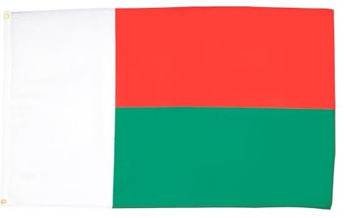 AZ FLAG - Drapeau Madagascar - 150x90 cm - Drapeau Malgache 100% Polyester Avec Oeillets Métalliques Intégrés - Pavillon 110 g