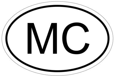 Kiwistar - Autoaufkleber - 10x6,6 cm - außen klebend - Monaco MC 10 x 6,6cm Autoaufkleber Sticker Aufkleber KFZ Flagge Fahne