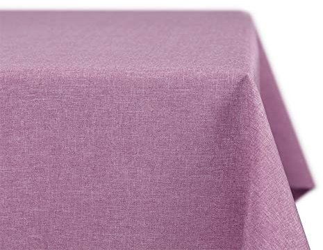 BEAUTEX fleckenabweisende und bügelfreie Tischdecke - Tischtuch mit Lotuseffekt - Tischwäsche in Leinenoptik, Eckig 110x110 cm, Hell-Lila