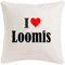 Kissenbezug I Love Loomis 40cmx40cm aus Mikrofaser geschmackvolle Dekoration für jedes Wohnzimmer oder Schlafzimmer in Weiß mit Reißverschluss