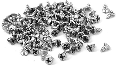 uxcell M1.4 x 3mm Phillips Flat Head Self Tapping Screw Fasteners 100 Pcs