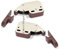 2x Mini tip Push to open Catches. BROWN/CHROME. Non Magnetic, Motorhome/Caravan/RV/Boat. Cupboard/door.