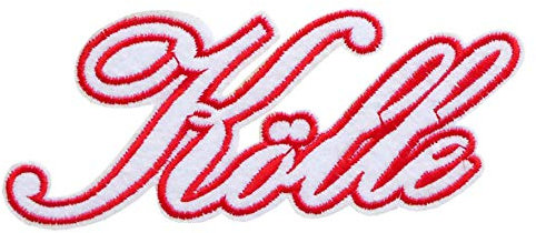 Unbekannt Bügelbild ~ Kölle weiß rot ~ Köln Schriftzug Applikation Karneval