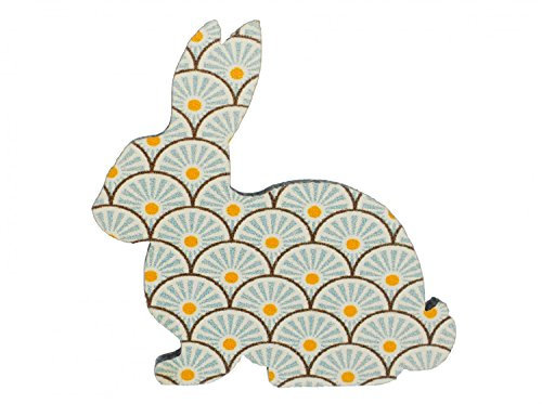 Miniblings Hase Brosche Kaninchen Ostern Osterhase Holz türkis - Handmade Modeschmuck I Anstecknadel Button Pins