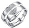 BROWOL 1 Paare Trauringe Eheringe Hochzeitsringe Liebesringe Herzförmige Diamant-Paar Ringe 925 Sterling Silber Verstellbare Ringe für Männer und Frauen