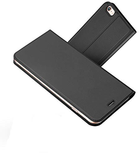 Radoo iPhone 6S Plus Hülle,iPhone 6 Plus Hülle, Premium PU Leder Handyhülle Brieftasche-Stil Magnetisch Klapphülle Etui Brieftasche Hülle Schutzhülle für Apple iPhone 6/6S Plus 5.5 (Schwarz grau)