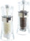 PEUGEOT - 2 in 1 Olso 14 cm Pepper Mill + Wet Salt Mill - Black Pepper Included - Made with PEFC Certified Wood, Stainless Steel and Acrylic - Made in France - Graphite Colour