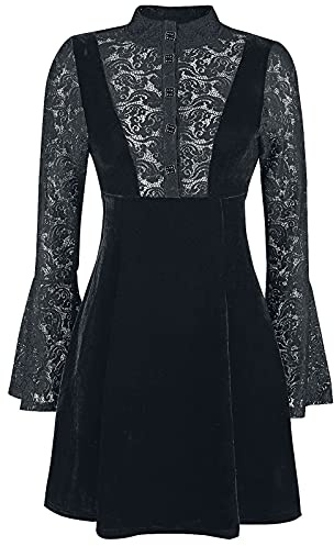 Banned Alternative Velvet and Lace Frauen Kurzes Kleid schwarz 3XL