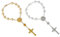 Fontee® 2 Stück Katholisches Armband für Frauen, Kreuz Armbänder Katholischer Rosenkranz Jesus Anhänger, Bestes Geschenk für Ostern, Thanksgiving und Weihnachten, Gold und Silber