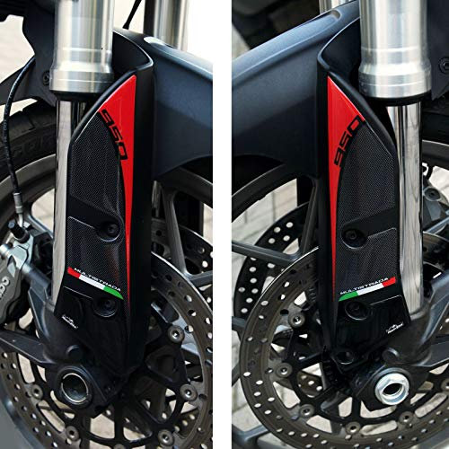 Resin Bike Adesivi Moto Compatibile con Ducati Multistrada 950 2018 2020. Protezioni Parasteli Parafango Anteriore da Urti e Graffi. Adesivi Resinati con Effetto 3D