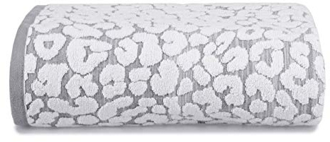 Allure Leopard Bath Sheet, 100% Cotton, Luxury Jacquard Print, Soft & Absorbent, 90cm x 150cm (Monochrome)