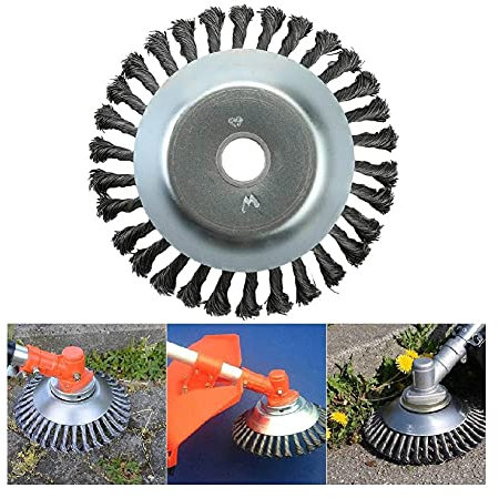 Bubblesy Unkrautbürste Motorsense Profi Wildkrautbürste Rundbürste für Motorsense 200 x 25,4 MM Kegel Unkrautbuerste Freischneider