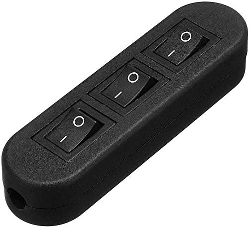 Conception d'installation Simple 6A AC 250V Double Interrupteur à Bascule de contrôle à Triple Bouton pour Lampe de Table de Chevet Induction Intelligente (Couleur: Bouton Triple)-Bouton Triple U