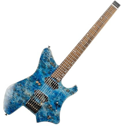 EART Headless E-Gitarre Fix Bridge für 6-saitige Reisegitarre Kleine, aber vollwertige LEAF-Gitarre Ultraleicht für Reisen und Performance Richtige Solid-Body-Gitarre