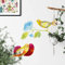 bunte Märchen Vögel im Wald Wandtattoo Kinderzimmer 90x79cm Wandsticker Küche selbstklebend Wand Boho Deko Aufkleber