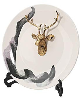 Desktop Dekoration Wohnzimmer TV-Kabinettweinkabinett Bogu-Rack Kupfer Rotwild Keramik Hirsch Ornament Platte Porch Dekoration Home Zubehör Moderne Hirschstatue Wohnkultur Produkte